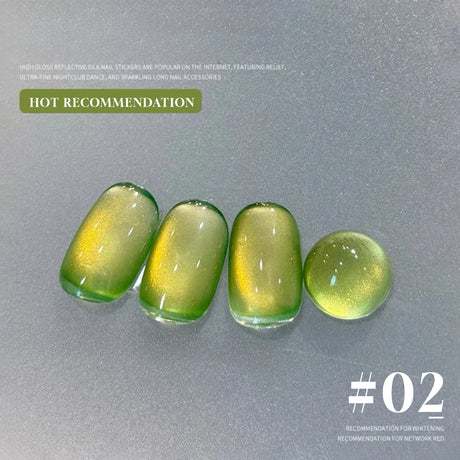 MN 1-20pcs 12ML Pink Gold Cat Eye Ocean Bubble Glass Beads Cat Eye Gel Nail Polish Blue Nails UV Light Nails Green Nails