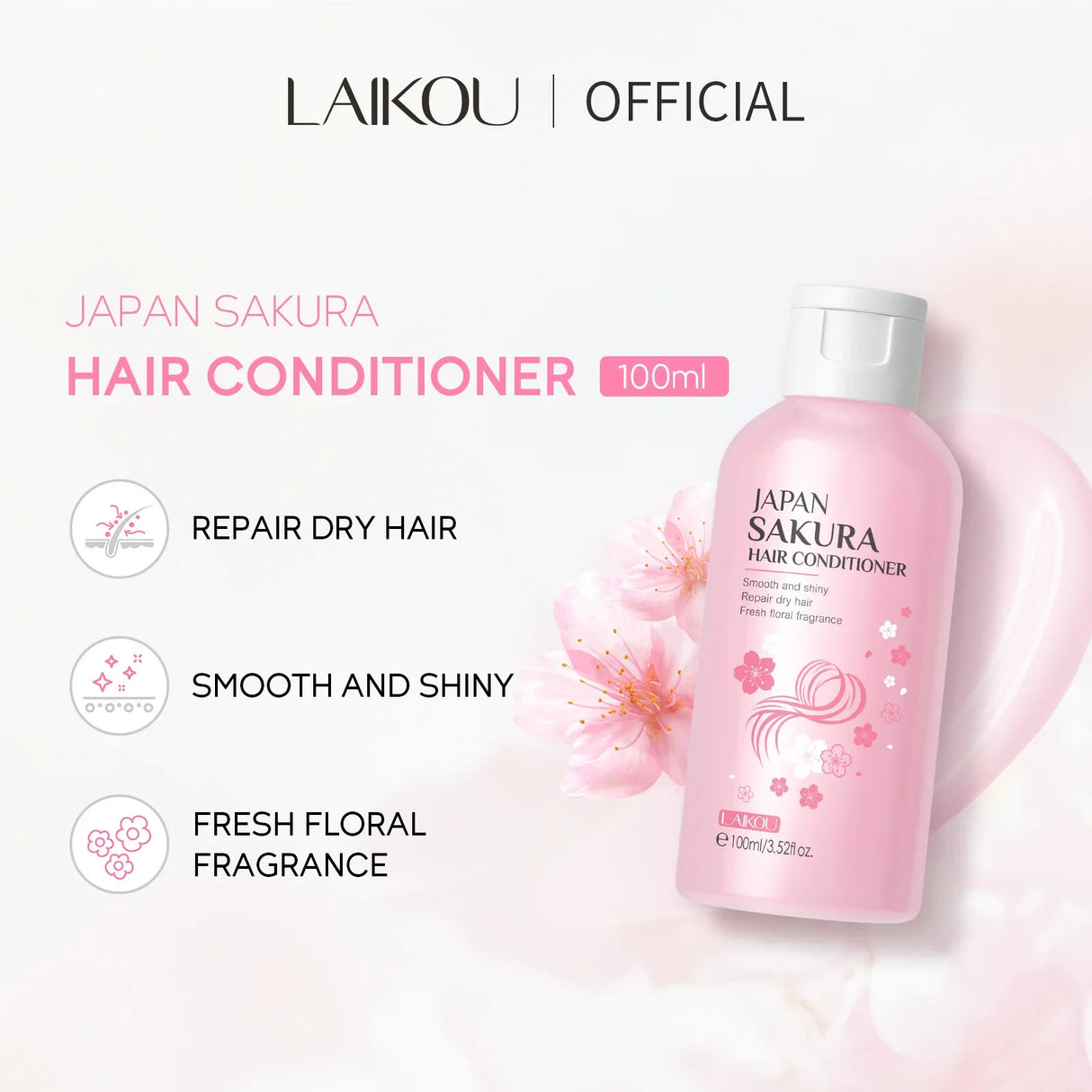 LAIKOU Japan Sakura Shampoo or Hair Conditioner Complex Oil Hair Care Repair Damaged Hair Repair Serum Oil Anti Hairs Loss