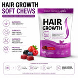 Hair Growth Gummies with Biotin and Vitamins C and E Support Hair Skin and Nails Health Mixed Berry Flavor 60 Gummies