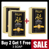AILKE 24K Gold Foil Whitening Soap, Brightening, Even Skin Tone, Improve Skin Elasticity, Deeply Cleaning, Remove Spots, 200g