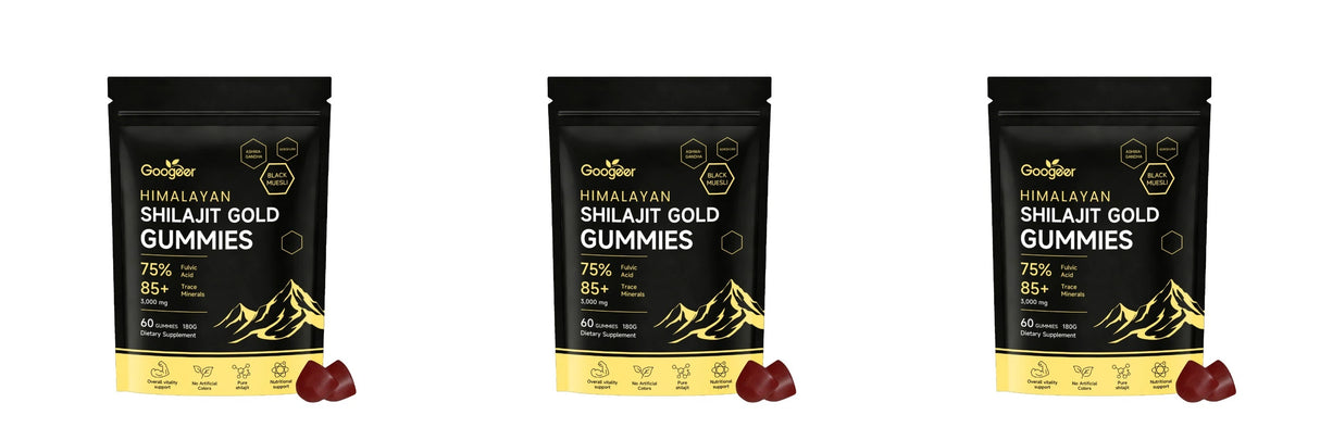 Himalayan Shilajit Gold 60 Gummies Minerals Formula Supports Energy Boost & Body Vitality Natural Nutritional Dietary Supplement