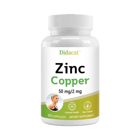 Zinc + Copper Capsules - Support Healthy Skin and Immune System, Increase Vitality, Skin Care