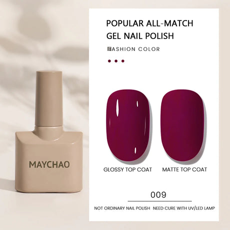 MAYCHAO Gel Nail Polish 12ML Full Coverage Base Top Coat Soak Off Gel Polish UV LED Gel Semi Permanent Varnishes Design Nail Art