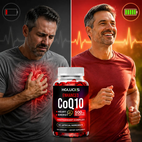 CoQ10 Supplement, Antioxidant for Cardiovascular & Heart Health, Immune Energy & Vitality Support, Super Absorption, Non-GMO