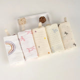 3/5Pcs 6-Layer Pure Cotton Baby Cotton Washcloth Soft Gauze Cotton Newborn Burp Cloth Absorbent Baby Towels Square Towels