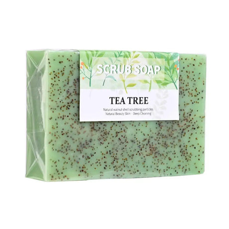 100G Tea Tree Soap, Handmade Soap Bar with Tea Tree Oil, Natural Soaps for Body Skin Cleaning,Gentle Exfoliating Bar Soap care
