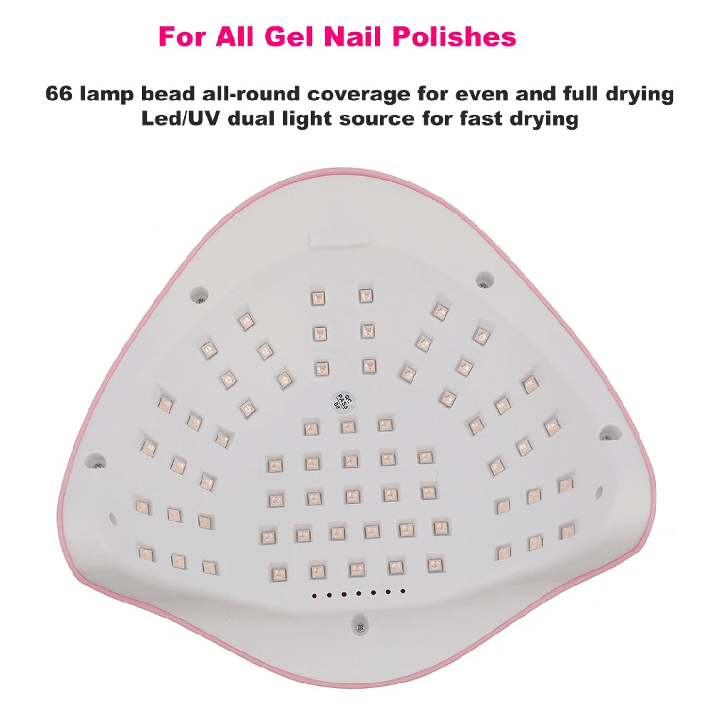 SUNX12 Max Nail Lamp Pink Nail Dryer For Manicure 66 Leds UV Light Quick Cure Autosense Nail Lamps With Base
