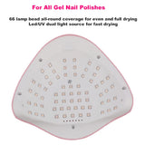 SUNX12 Max Nail Lamp Pink Nail Dryer For Manicure 66 Leds UV Light Quick Cure Autosense Nail Lamps With Base
