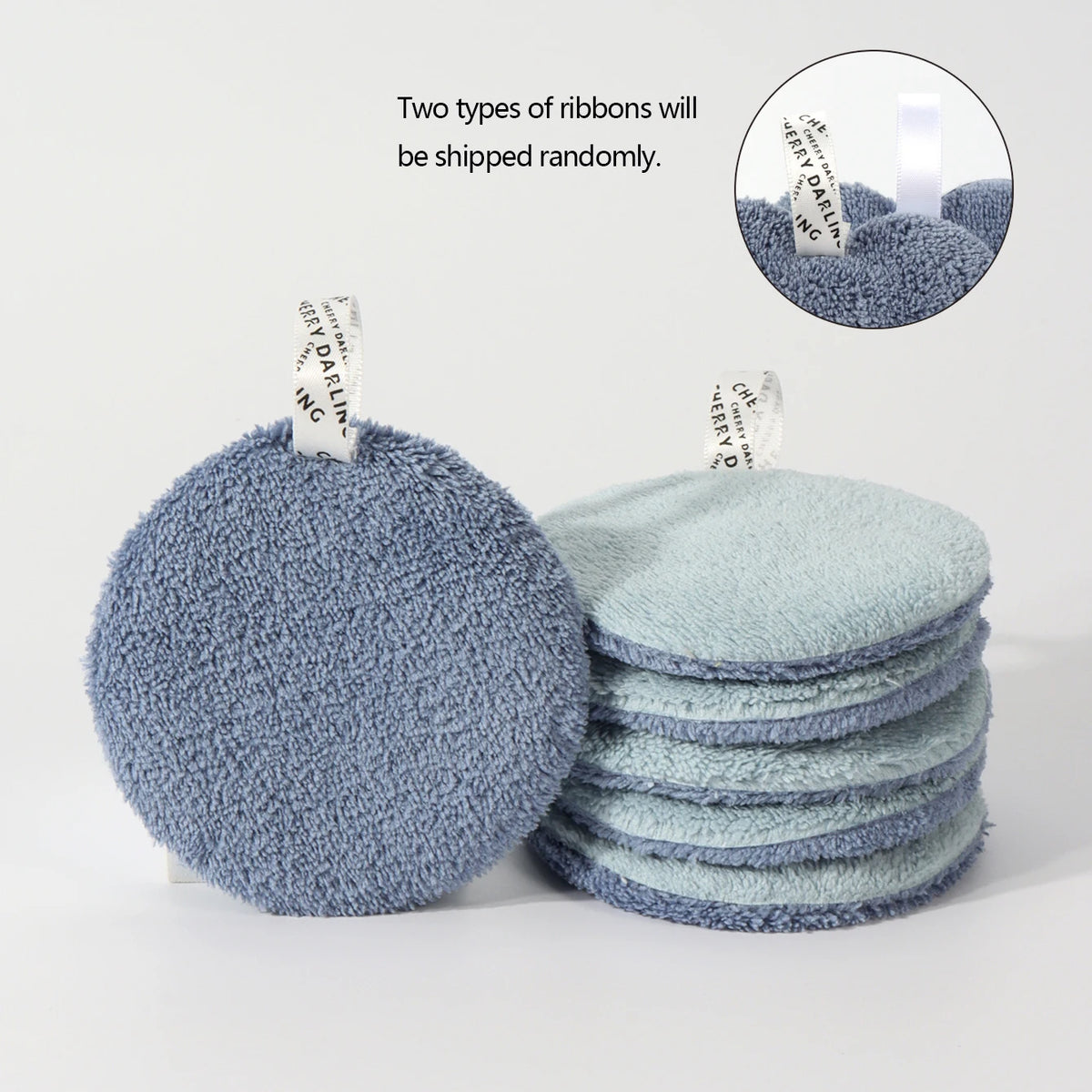 80 Round Absorbent Face Wash Pads 6Pcs, Machine Washable, Reusable Makeup Remover Tool, Suitable for All Skin Types
