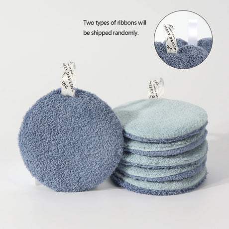 80 Round Absorbent Face Wash Pads 6Pcs, Machine Washable, Reusable Makeup Remover Tool, Suitable for All Skin Types