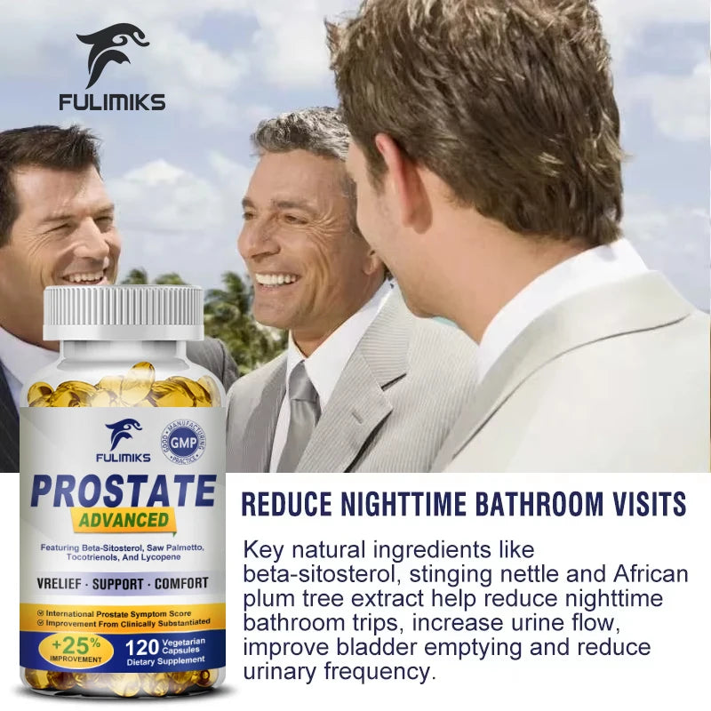 Premium Prostate Health Capsules, Supports Healthy Urination, Reduces Inflammation, Enhances Vitality & Comfort, Fast Results