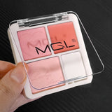 4 Color Pink Peach Blush Powder Cream Palette Highlighter Matte Expanding Color Brightening Face Blusher Rouge Makeup Cheek Tint