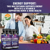Men's Multivitamin – Immune Boost with Vitamins A, B12, C, D | Daily Energy & Non-GMO