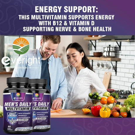 Men's Multivitamin – Immune Boost with Vitamins A, B12, C, D | Daily Energy & Non-GMO