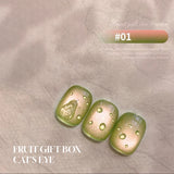 MN 1-20pcs 12ML Pink Gold Cat Eye Ocean Bubble Glass Beads Cat Eye Gel Nail Polish Blue Nails UV Light Nails Green Nails