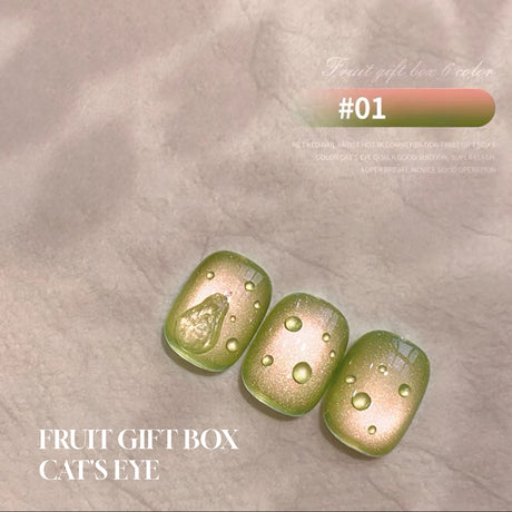 MN 1-20pcs 12ML Pink Gold Cat Eye Ocean Bubble Glass Beads Cat Eye Gel Nail Polish Blue Nails UV Light Nails Green Nails