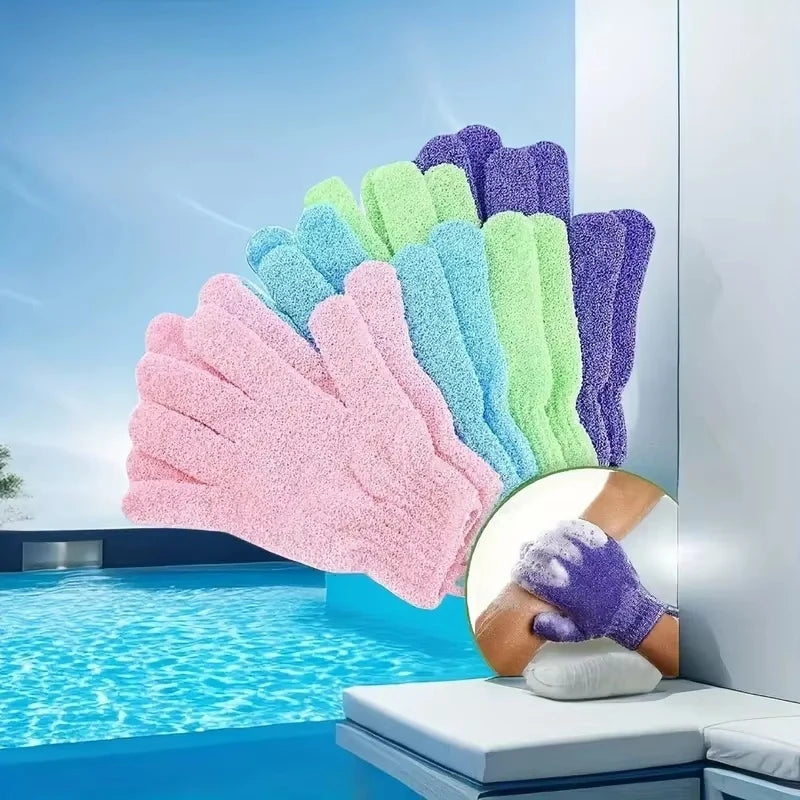 1/2Pcs Five Fingers Bath Gloves Peeling Exfoliating Household Shower Towel Scrub Body Wash Elastic Wipe Back Body Cleaning Tools