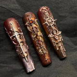 3D Baroque Pattern Gel Nail Art Mold Butterfly Moon Resin Sword Molds for Manicure Accessories Supplies Arrow Silicone Mold