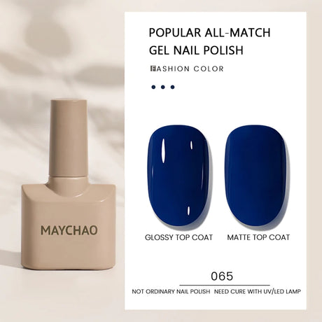 MAYCHAO Gel Nail Polish 12ML Full Coverage Base Top Coat Soak Off Gel Polish UV LED Gel Semi Permanent Varnishes Design Nail Art