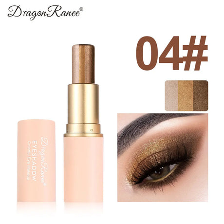 Three-color Eyeshadow Pen Highlighting Stick Waterproof Easy-to-Use Glitter Pearl Eyeshadow Stick Shimmer One-Swipe Eyes Makeup