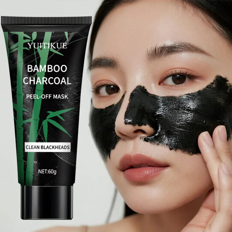YUITIKUE Bamboo Charcoal Peel-Off Mask 60g - Deep Cleansing & Blackhead Removal, Purifies Pores, Skin Care Treatment