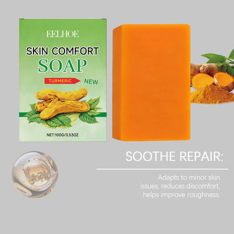 Organic Turmeric Herbal Bath Soap Moisturizing Exfoliating Oil Control Skin Lightening Glow Bar Soap Daily Body Shower Skin Care
