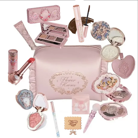 Flowerknows Makeup Set All In Flower Knows Little Angel Highlighter Powder Blush Strawberry Rococo Lip Gloss Perfume Kit