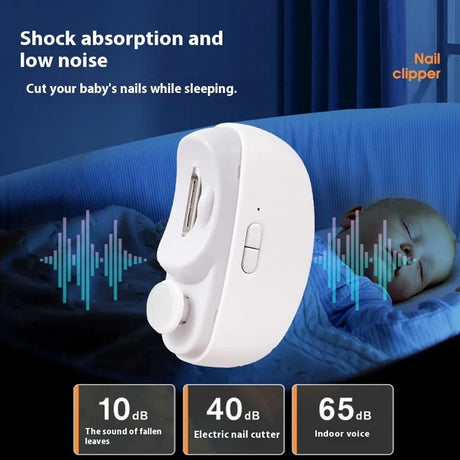 Electric Nail Clipper Cutter with LED Light 2 IN 1 Automatic Nail Grinder Trimmer for Baby Adult Mini Manicure Tools Nail Care