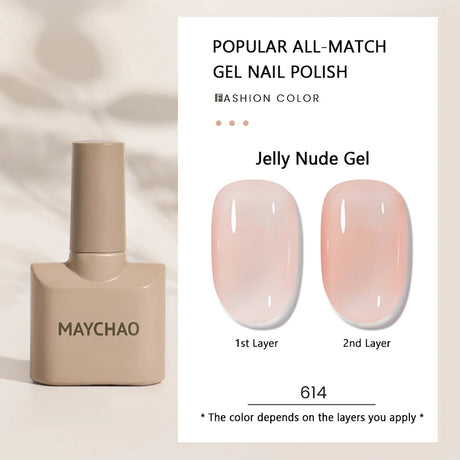 MAYCHAO Gel Nail Polish 12ML Full Coverage Base Top Coat Soak Off Gel Polish UV LED Gel Semi Permanent Varnishes Design Nail Art