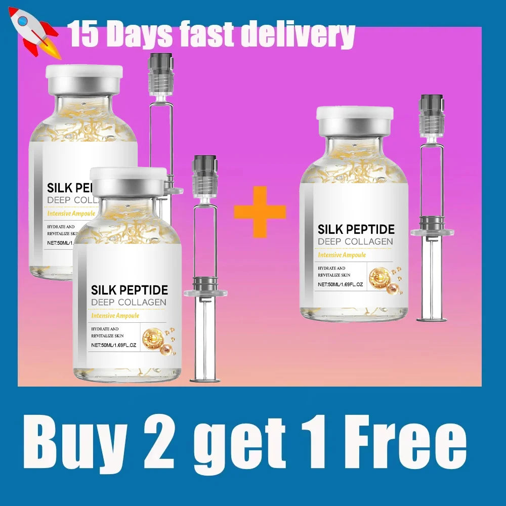 For Face Deep Collagen Silk Peptide Intensive Lifting Ampoule Korean Anti-Aging Serum with Collagen Skin Tightening & Firming.