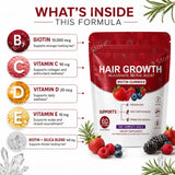 Women Hair Growth Vitamin Gummies Healthy Nourishment with Biotin Collagen Botanical Extracts Also for Skin Nail Care 60count