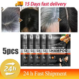 Gray White Hair Treatment Shampoo White To Black Anti Gray Hair Beard Dye Anti Loss Repair Nourish Hair Care Products Men Women