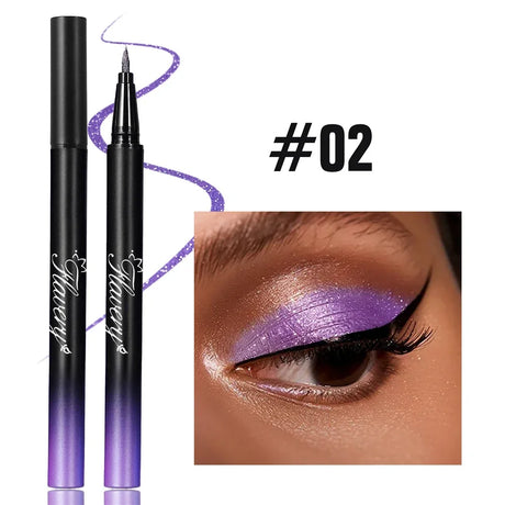 Pearlescent Smoked Black Purple Eyeliner Pen Glitter Metallic