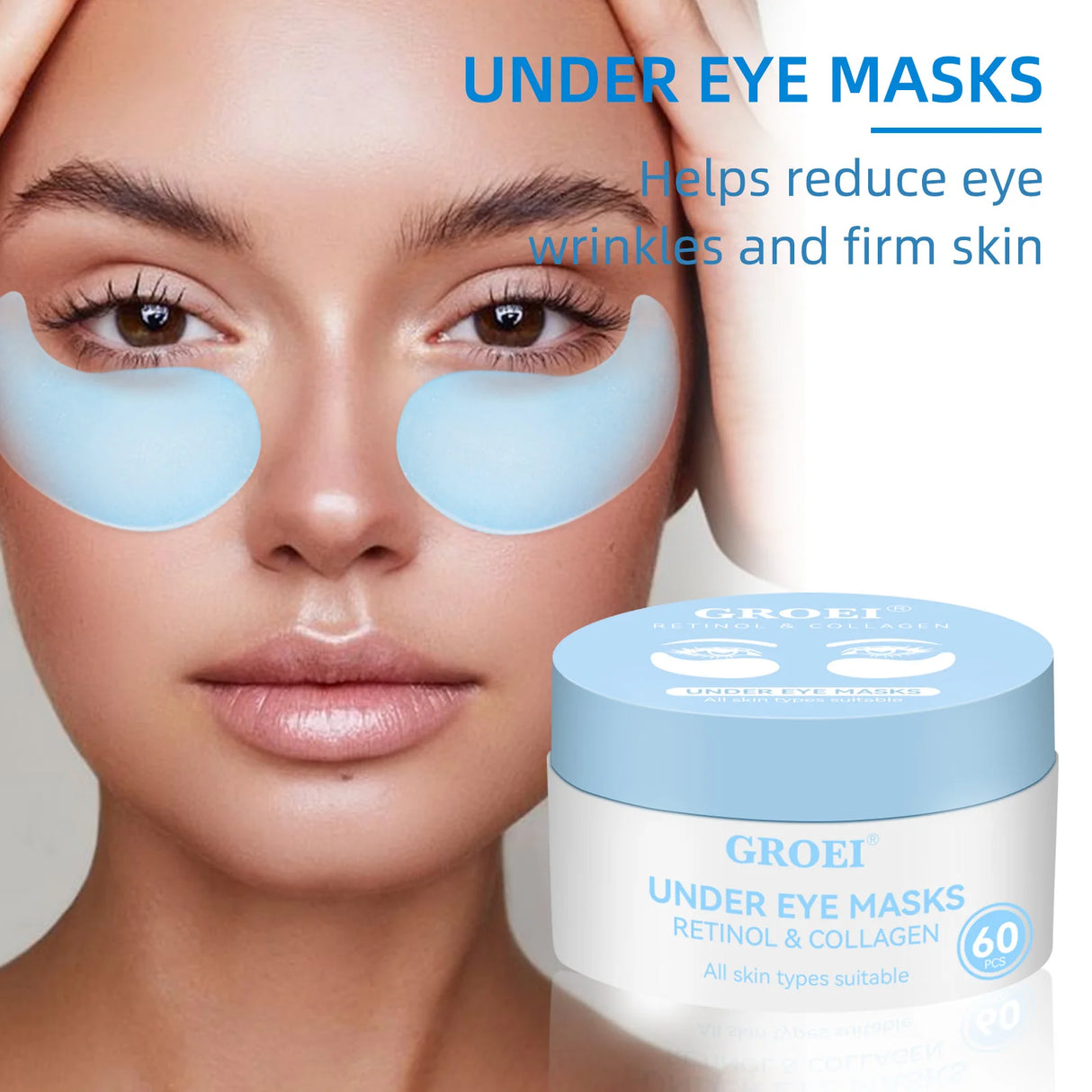 60pcs  Retinol Collagen Eye Mask Anti Dark Circles Directed Against Eye Bags Moisturizing Lifting Firming Eye Patches Skin Care
