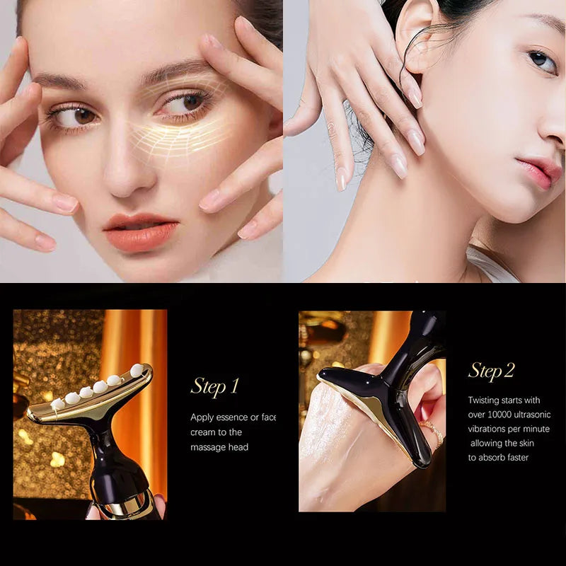 Microcurrent Facial Massager Lift & Firm Skin Introducer Microcurrent Skin Rejuvenation Anti Aging Beauty Device Face Massager