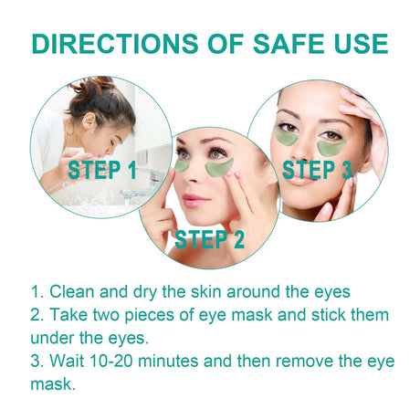 Seaweed Eye Mask Fade Dark Circles Eyes Bags Removal Firming  Anti Puffiness Relieve Eye Fatigue Moisturizing Under Eye Patches