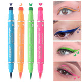Dual-ended color pattern stamp eyeliner, waterproof non-smudge,embellish the end of the eye eyeliner,beginner's eye makeup tool