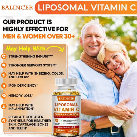 Vitamin C 1500mg with Zinc 20mg, 120 Capsules, Overall Health Vitamin Dietary Supplement, Non-GMO & Gluten-Free Vegetarian