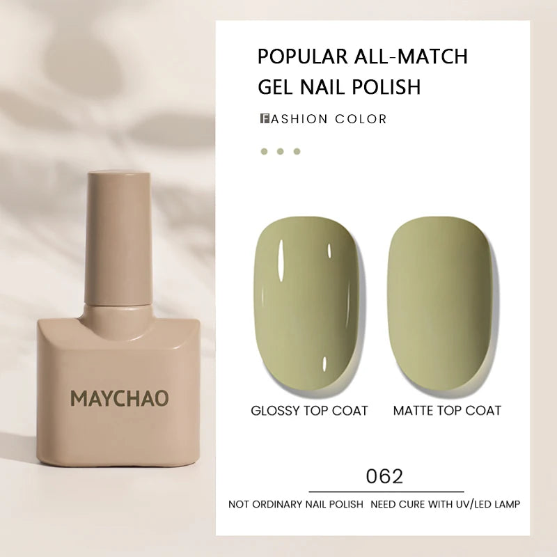 MAYCHAO Gel Nail Polish 12ML Full Coverage Base Top Coat Soak Off Gel Polish UV LED Gel Semi Permanent Varnishes Design Nail Art