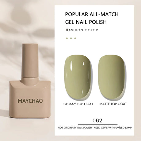 MAYCHAO Gel Nail Polish 12ML Full Coverage Base Top Coat Soak Off Gel Polish UV LED Gel Semi Permanent Varnishes Design Nail Art
