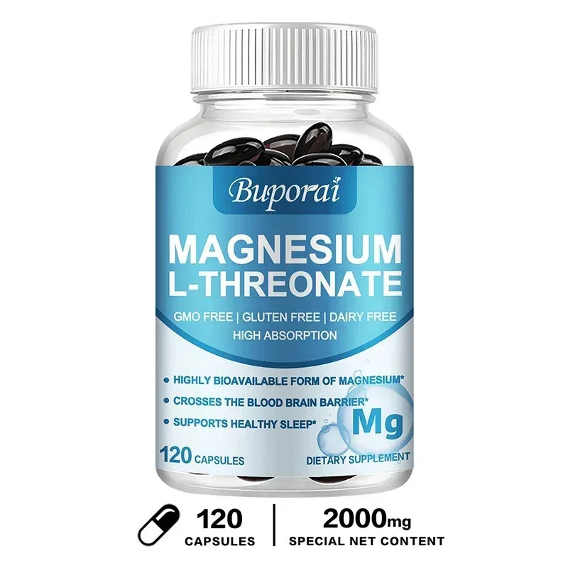 Magnesium L Threonate - Focus and Memory Enhancer, Supports Nerve Function, Muscle Strength, Bone and Joint HealthSupplements