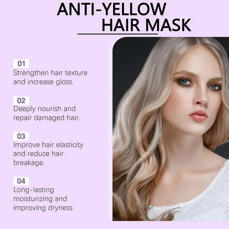 100ml Purple Hair Mask Deep Conditioner For Blonde, Silver And Gray Hair, Keratin Hair Mask Nourish Repair Damaged and Dry Hair