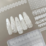 1Pcs 3D Lace Rose Silicone Nail Art Molds Hollow French Checkered Charms Nails Templates DIY Sexy Elegant Laces Manicure Mold Tr