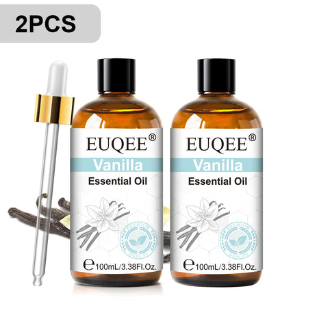 EUQEE 3.38FI.Oz. Aromatherapy Essential Oil For Reed Diffuser Humidifier-100ml Vanilla Lavender Cinnamon Lemon Essential Oils