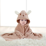 Toddler Bathrobe Infant Bath Towel Boy Girl Blankets Swaddle With Hood Cartoon Coral Fleece Towel Blanket Newborn Kids Bedding