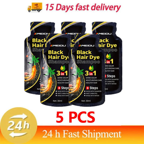 Pure Natural Herbal Hair Dye Shampoo Change Hair Color Cover Gray Hair White Hair Treatment Bubble Plant Hair Dye Hair Care New