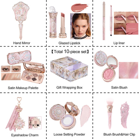 Flower Knows Knight Unicorn Makeup Gift Set Lipstick Blush Setting Powder Starlight Beauty Box Fairy Princess Luxury Cosmetics