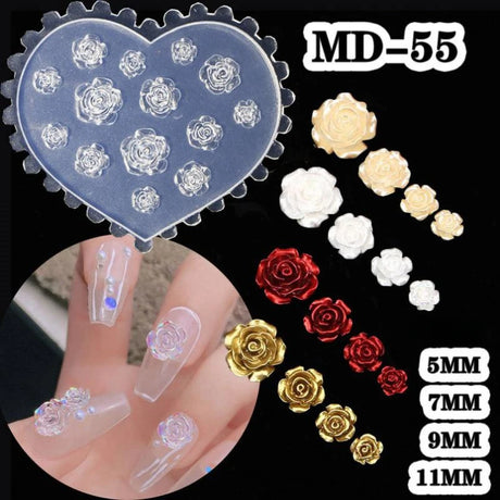 1Pcs 3D Silicone Nail Art Mold Reusable INS Fashion Versatile Camellia Bow Kawaii Butterfly DIY Party Nail Decoration Art