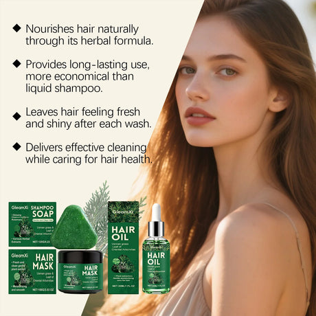 Usman Grass Shampoo Soap Hair Growth Oil Anti Loss Strengthen Hair Regrowth Nourish Improve Split End Repair Damaged Hair Mask