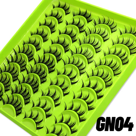 GROINNEYA Manga Lashes 5/7/9/20 Pairs 3D Mink Lashes Natural Eyelashes Soft Cross Wispy False Eyelashes Eyelash Extension